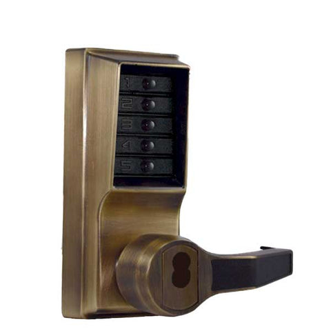 Simplex - LR1021S - Mechanical Pushbutton Cylindrical Lever Set - LFIC Schlage - 2¾" Backset - Antique Brass - RH/RHR - UHS Hardware Simplex - LR1021S - Mechanical Pushbutton Cylindrical Lever Set - LFIC Schlage - 2¾" Backset - Antique Brass - RH/RHR - UHS Hardware