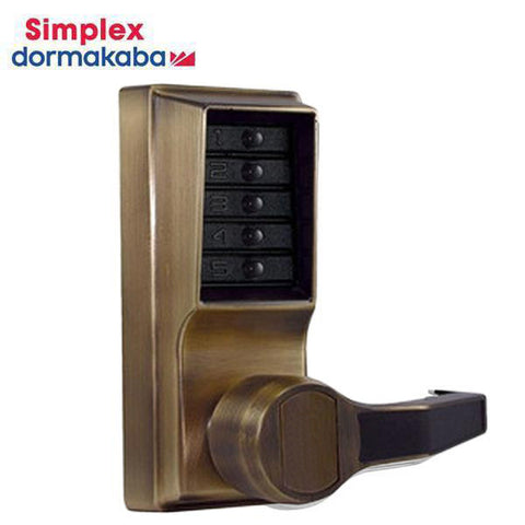 Simplex - LR1031 - Mechanical Pushbutton Cylindrical Lever Set - Passage - 2¾" Backset - Optional Finish - RH/RHR - UHS Hardware Simplex - LR1031 - Mechanical Pushbutton Cylindrical Lever Set - Passage - 2¾" Backset - Optional Finish - RH/RHR - UHS Hardware