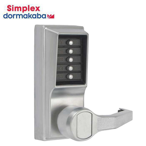 Simplex - LR1031 - Mechanical Pushbutton Cylindrical Lever Set - Passage - 2¾" Backset - Optional Finish - RH/RHR - UHS Hardware Simplex - LR1031 - Mechanical Pushbutton Cylindrical Lever Set - Passage - 2¾" Backset - Optional Finish - RH/RHR - UHS Hardware