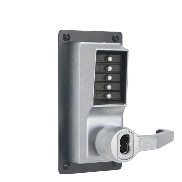 Simplex - LRP1020R - Mechanical Pushbutton Cylindrical Lever Set - LFIC - 2¾" Backset - RHR - Satin Chrome - UHS Hardware