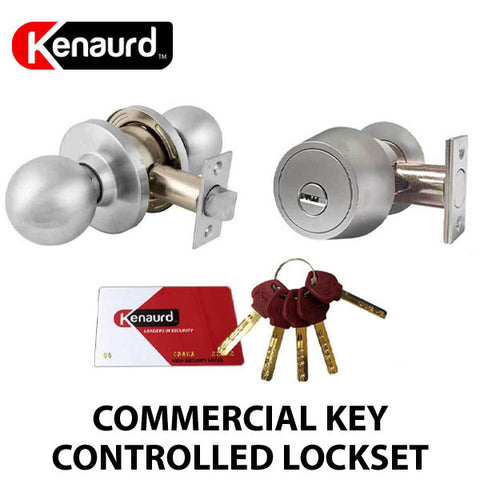 Key Controlled - Commercial Knob & Deadbolt Lockset Combo - 26D Satin Chrome - UHS Hardware Key Controlled - Commercial Knob & Deadbolt Lockset Combo - 26D Satin Chrome - UHS Hardware