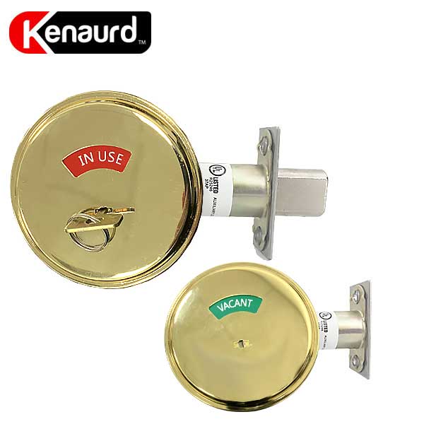 Premium Commercial Privacy Indicator Deadbolt – US3 – Polished Brass – Grade 2 - UHS Hardware Premium Commercial Privacy Indicator Deadbolt – US3 – Polished Brass – Grade 2 - UHS Hardware