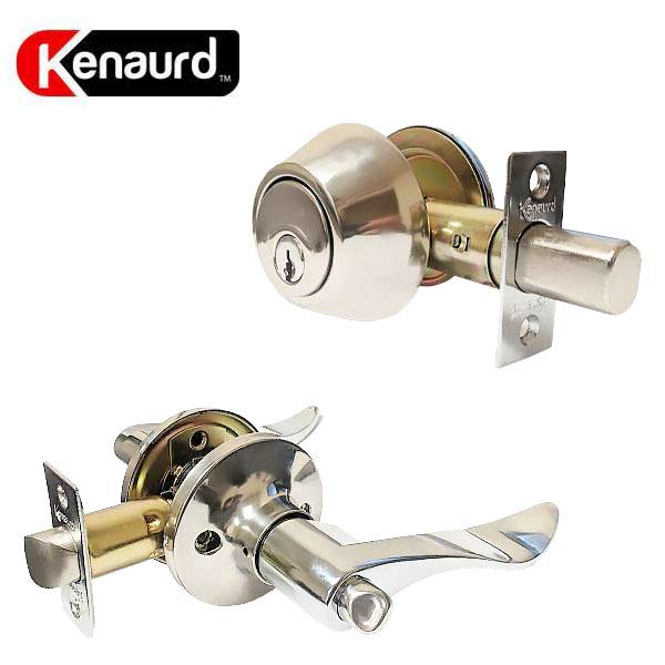 Premium Combo Lockset with Lever - Single Sided Deadbolt - Bright Chrome - SC1 - UHS Hardware Premium Combo Lockset with Lever - Single Sided Deadbolt - Bright Chrome - SC1 - UHS Hardware