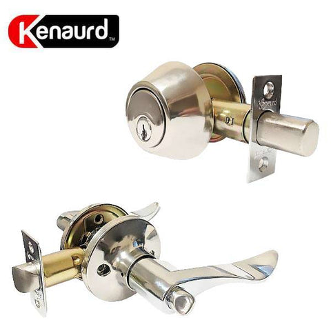 Premium Combo Lockset with Lever - Single Sided Deadbolt - Bright Chrome - SC1 - UHS Hardware Premium Combo Lockset with Lever - Single Sided Deadbolt - Bright Chrome - SC1 - UHS Hardware