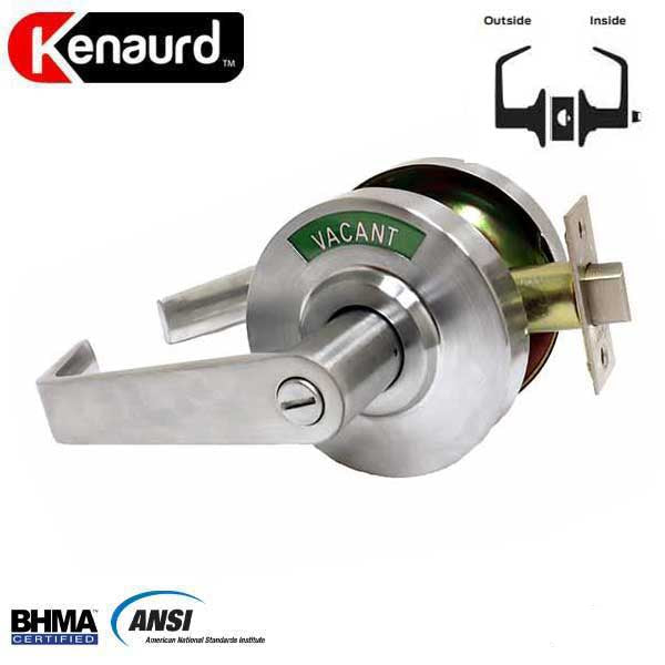 Commercial Lever Handle - 2-3/4” - 2-3/8" Backset - Satin Chrome - Privacy with Indicator - Grade 2 - UHS Hardware Commercial Lever Handle - 2-3/4” - 2-3/8" Backset - Satin Chrome - Privacy with Indicator - Grade 2 - UHS Hardware
