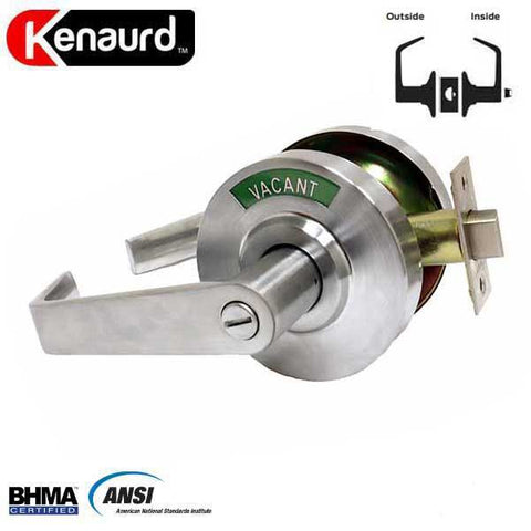 Commercial Lever Handle - 2-3/4” - 2-3/8" Backset - Satin Chrome - Privacy with Indicator - Grade 2 - UHS Hardware Commercial Lever Handle - 2-3/4” - 2-3/8" Backset - Satin Chrome - Privacy with Indicator - Grade 2 - UHS Hardware