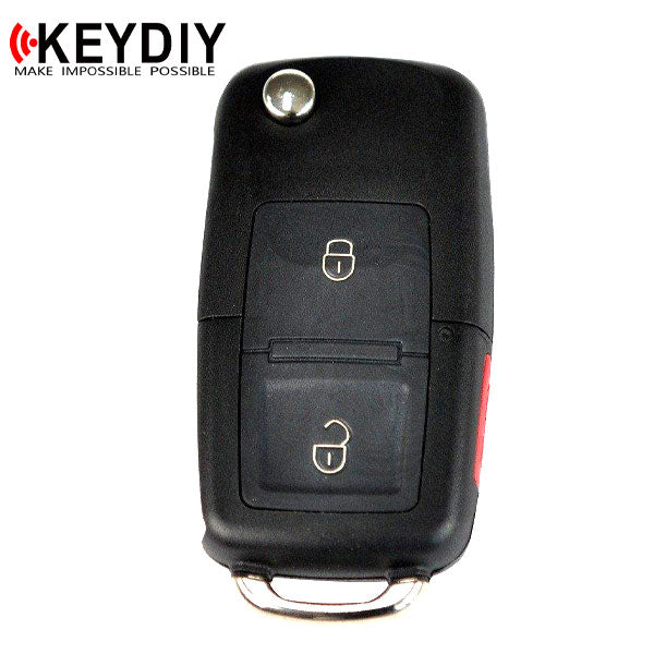 KEYDIY - VW Style - 3-Button Flip Key Blank - Black (KD-B01-2+1) - UHS Hardware KEYDIY - VW Style - 3-Button Flip Key Blank - Black (KD-B01-2+1) - UHS Hardware