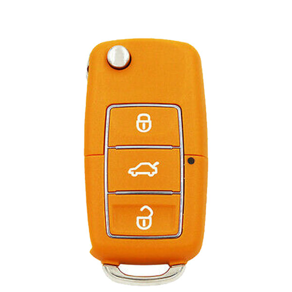 KEYDIY - VW Style - 3-Button Flip Key Blank - Yellow (KD-B01-3-YELLOW) - UHS Hardware