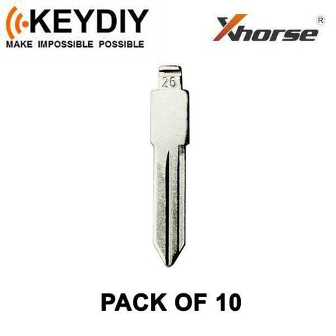 KEYDIY - B102 - Flip Key Blade - #26 - For Xhorse / Keydiy Universal Remote Flip Keys - Pack of 10 - UHS Hardware KEYDIY - B102 - Flip Key Blade - #26 - For Xhorse / Keydiy Universal Remote Flip Keys - Pack of 10 - UHS Hardware