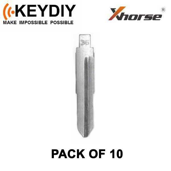KEYDIY - HY16 - Flip Key Blade - #36 - For Xhorse / Keydiy Universal Remote Flip Keys - Pack of 10 - UHS Hardware KEYDIY - HY16 - Flip Key Blade - #36 - For Xhorse / Keydiy Universal Remote Flip Keys - Pack of 10 - UHS Hardware