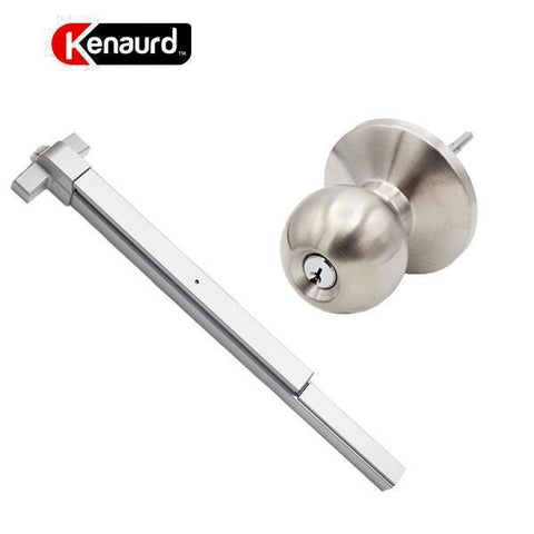 Grade 1 Heavy Duty Panic Bar + Grade 2 Trim Knob - Entrance - SC4 - UHS Hardware Grade 1 Heavy Duty Panic Bar + Grade 2 Trim Knob - Entrance - SC4 - UHS Hardware