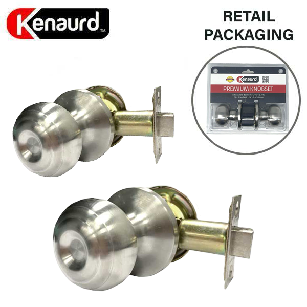 Premium Knob Set Lock - Passage - SS - Satin Silver - Retail Packaging - Grade 3 - UHS Hardware Premium Knob Set Lock - Passage - SS - Satin Silver - Retail Packaging - Grade 3 - UHS Hardware