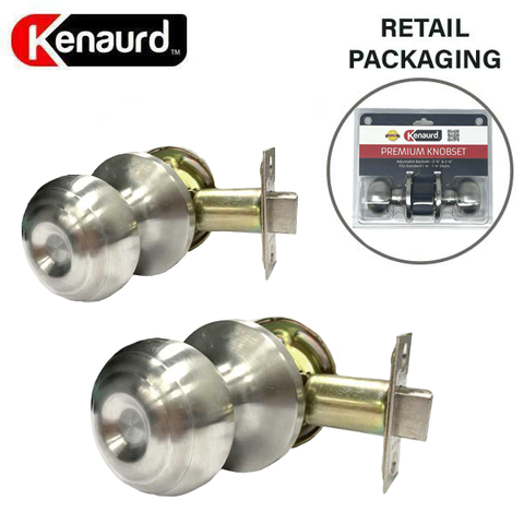 Premium Knob Set Lock - Passage - SS - Satin Silver - Retail Packaging - Grade 3 - UHS Hardware Premium Knob Set Lock - Passage - SS - Satin Silver - Retail Packaging - Grade 3 - UHS Hardware