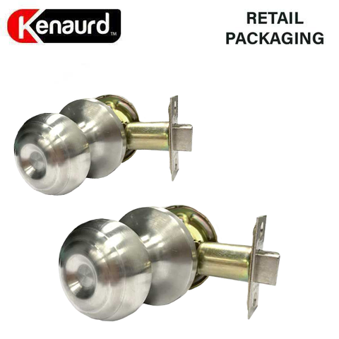 Premium Knob Set Lock - Passage - SS - Satin Silver - Retail Packaging - Grade 3 - UHS Hardware Premium Knob Set Lock - Passage - SS - Satin Silver - Retail Packaging - Grade 3 - UHS Hardware