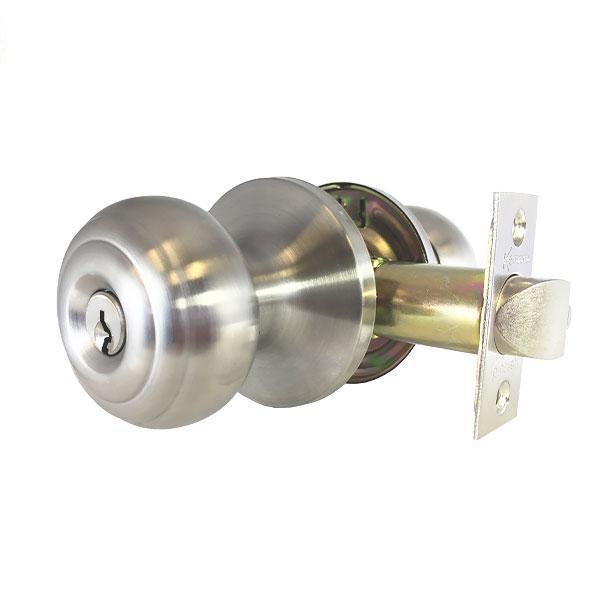 Premium Knobset Entrance Lock - Satin Chrome - UHS Hardware Premium Knobset Entrance Lock - Satin Chrome - UHS Hardware