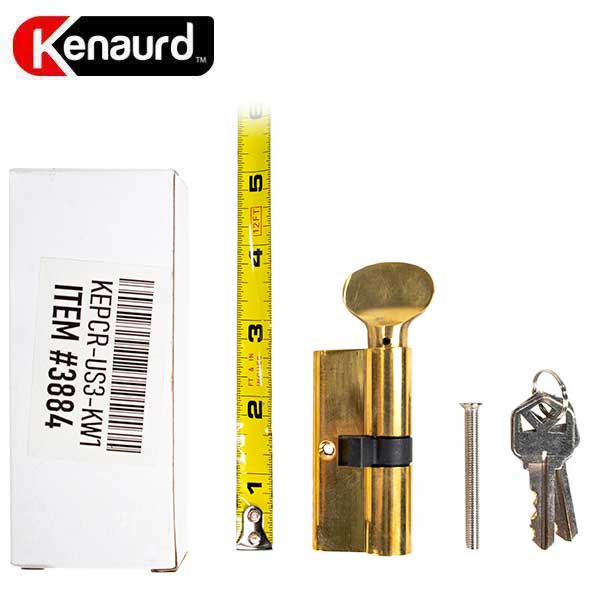 Profile Cylinder – Single Sided – Thumb Turn – US3 – Polished Brass - (SC1 / KW1) ( 2-3/4" 70mm ) - UHS Hardware Profile Cylinder – Single Sided – Thumb Turn – US3 – Polished Brass - (SC1 / KW1) ( 2-3/4" 70mm ) - UHS Hardware