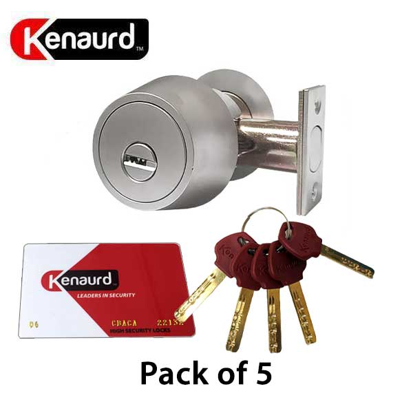 5 X High Security - Deadbolt - 26D - Satin Chrome - Grade 1 (Pack Of 5 Keyed Alike) - UHS Hardware 5 X High Security - Deadbolt - 26D - Satin Chrome - Grade 1 (Pack Of 5 Keyed Alike) - UHS Hardware
