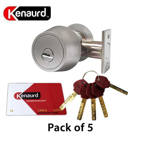 5 X High Security - Deadbolt - 26D - Satin Chrome - Grade 1 (Pack Of 5 Keyed Alike) - UHS Hardware 5 X High Security - Deadbolt - 26D - Satin Chrome - Grade 1 (Pack Of 5 Keyed Alike) - UHS Hardware