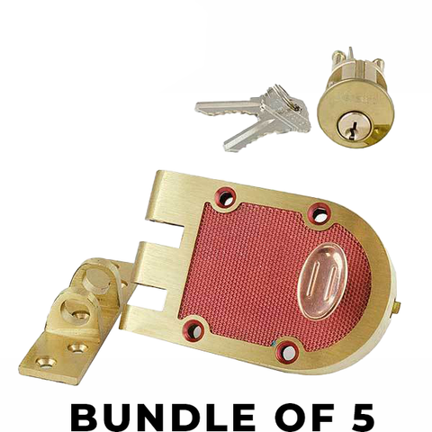 5 x Heavy Duty Single Cylinder Jimmy Proof Lock - Bronze - SC1 (BUNDLE OF 5) - UHS Hardware 5 x Heavy Duty Single Cylinder Jimmy Proof Lock - Bronze - SC1 (BUNDLE OF 5) - UHS Hardware
