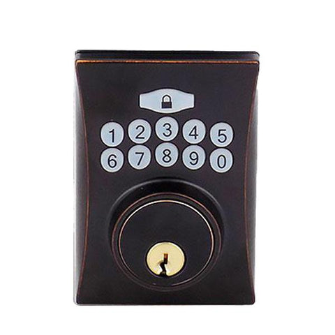 Electronic Keypad Keyed Deadbolt - Grade 3 - Oil Rubbed Bronze (SC1/KW1) - UHS Hardware Electronic Keypad Keyed Deadbolt - Grade 3 - Oil Rubbed Bronze (SC1/KW1) - UHS Hardware