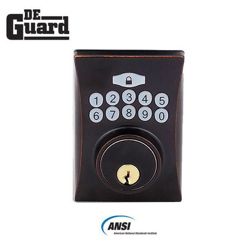 Electronic Keypad Keyed Deadbolt - Grade 3 - Oil Rubbed Bronze (SC1/KW1) - UHS Hardware Electronic Keypad Keyed Deadbolt - Grade 3 - Oil Rubbed Bronze (SC1/KW1) - UHS Hardware
