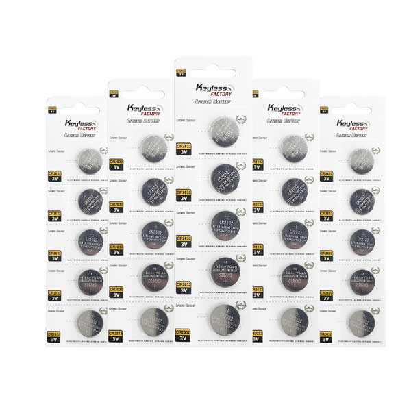 KeylessFactory - CR2032 Battery 50-Pack – 3V Lithium CR 2032 Batteries for Key Fobs and Electronics- UHS Hardware KeylessFactory - CR2032 Battery 50-Pack – 3V Lithium CR 2032 Batteries for Key Fobs and Electronics- UHS Hardware