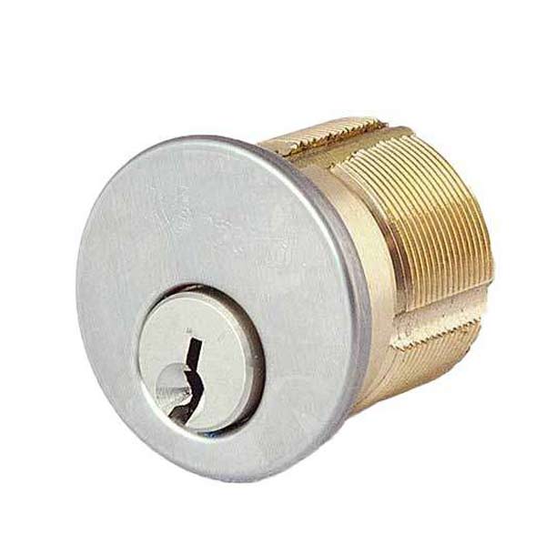 Custom Branded Premium Mortise Cylinder - w/ Name and Phone Number - 1" - 26D - Satin Chrome - (SC1) - UHS Hardware Custom Branded Premium Mortise Cylinder - w/ Name and Phone Number - 1" - 26D - Satin Chrome - (SC1) - UHS Hardware