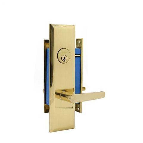 Heavy Duty Mortise Lockset w/ Lever - 2-3/4" Backset (Larger) - US3 - Polished Brass - LH - UHS Hardware Heavy Duty Mortise Lockset w/ Lever - 2-3/4" Backset (Larger) - US3 - Polished Brass - LH - UHS Hardware