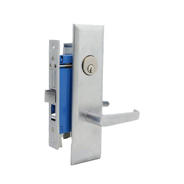 Heavy Duty Mortise Lockset w/ Lever - 2-1/2" Backset - 26D - Satin Chrome - RH - UHS Hardware Heavy Duty Mortise Lockset w/ Lever - 2-1/2" Backset - 26D - Satin Chrome - RH - UHS Hardware