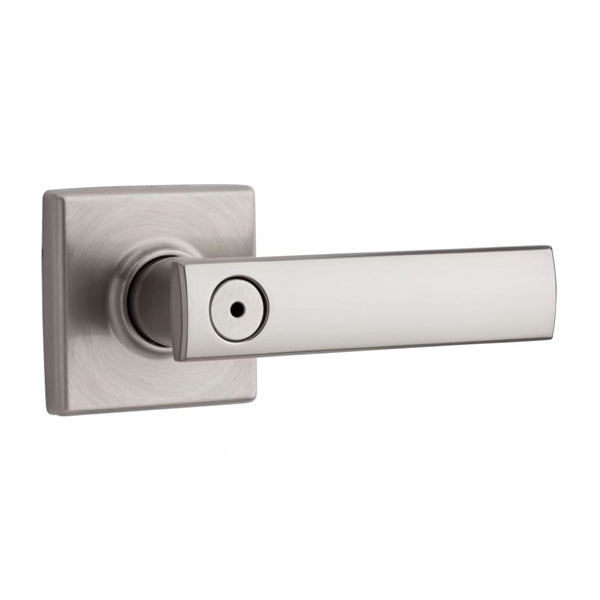Kwikset - 730VDL-15 - Vedani Privacy Door Lever Set - Square Rose - Satin Nickel - Passage - Grade 2 - UHS Hardware