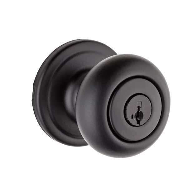 Kwikset - 740H - Hancock Knob - Round Rose - Entrance - 514 - Iron Black - SmartKey Technology - Grade 2 - UHS Hardware