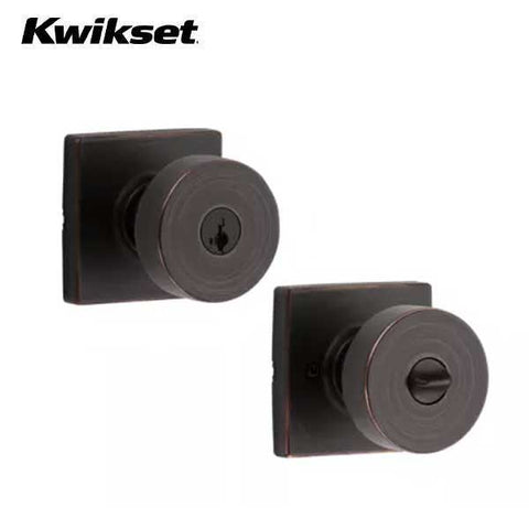 Kwikset - 740PSK - Pismo Knob - Square Rose - Entrance - 11P - Venetian Bronze - SmartKey Technology - Grade 3 - UHS Hardware Kwikset - 740PSK - Pismo Knob - Square Rose - Entrance - 11P - Venetian Bronze - SmartKey Technology - Grade 3 - UHS Hardware
