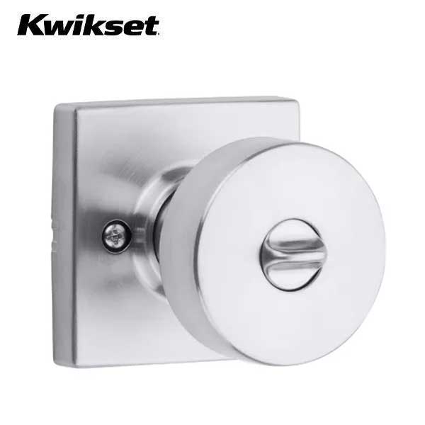 Kwikset - 740PSK - Pismo Knob - Square Rose - Entrance - 26D - Satin Chrome - SmartKey Technology - Grade 3 - UHS Hardware Kwikset - 740PSK - Pismo Knob - Square Rose - Entrance - 26D - Satin Chrome - SmartKey Technology - Grade 3 - UHS Hardware