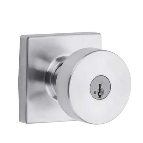 Kwikset - 740PSK - Pismo Knob - Square Rose - Entrance - 26D - Satin Chrome - SmartKey Technology - Grade 3 - UHS Hardware Kwikset - 740PSK - Pismo Knob - Square Rose - Entrance - 26D - Satin Chrome - SmartKey Technology - Grade 3 - UHS Hardware