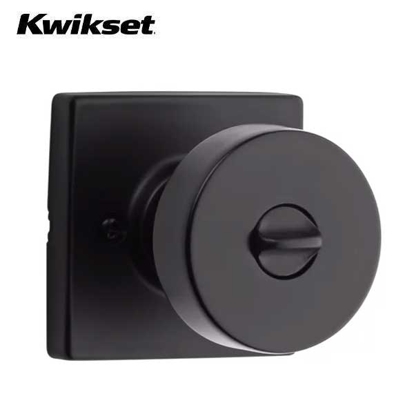 Kwikset - 740PSK - Pismo Knob - Square Rose - Entrance - 514 - Matte Black - SmartKey Technology - Grade 3 - UHS Hardware Kwikset - 740PSK - Pismo Knob - Square Rose - Entrance - 514 - Matte Black - SmartKey Technology - Grade 3 - UHS Hardware