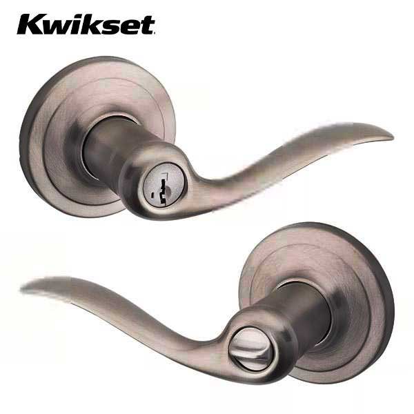 Kwikset - 740TNL - Tustin Lever - Round Rose - 15A - Antique Nickel - Entrance - SmartKey Technology - Grade 2 - UHS Hardware Kwikset - 740TNL - Tustin Lever - Round Rose - 15A - Antique Nickel - Entrance - SmartKey Technology - Grade 2 - UHS Hardware
