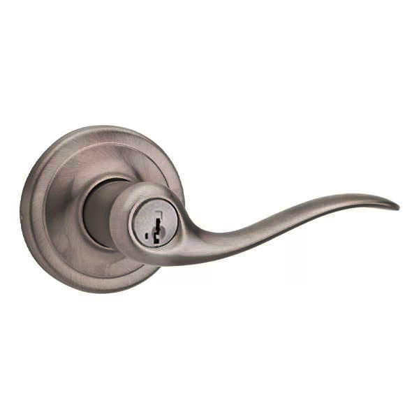 Kwikset - 740TNL - Tustin Lever - Round Rose - 15A - Antique Nickel - Entrance - SmartKey Technology - Grade 2 - UHS Hardware Kwikset - 740TNL - Tustin Lever - Round Rose - 15A - Antique Nickel - Entrance - SmartKey Technology - Grade 2 - UHS Hardware