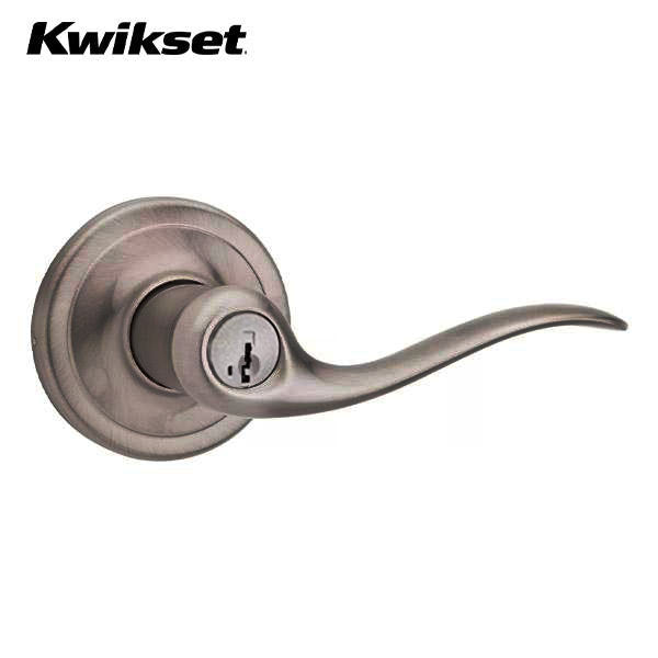 Kwikset - 740TNL - Tustin Lever - Round Rose - 15A - Antique Nickel - Entrance - SmartKey Technology - Grade 2 - UHS Hardware Kwikset - 740TNL - Tustin Lever - Round Rose - 15A - Antique Nickel - Entrance - SmartKey Technology - Grade 2 - UHS Hardware