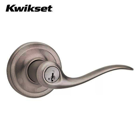 Kwikset - 740TNL - Tustin Lever - Round Rose - 15A - Antique Nickel - Entrance - SmartKey Technology - Grade 2 - UHS Hardware Kwikset - 740TNL - Tustin Lever - Round Rose - 15A - Antique Nickel - Entrance - SmartKey Technology - Grade 2 - UHS Hardware