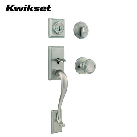 Kwikset - 800HEXCN - Hawthorne Handleset w/ Cameron Knob - Square Rose - 15 - Satin Nickel - Entrance - KW1 - SmartKey Technology - Grade 1 - UHS Hardware Kwikset - 800HEXCN - Hawthorne Handleset w/ Cameron Knob - Square Rose - 15 - Satin Nickel - Entrance - KW1 - SmartKey Technology - Grade 1 - UHS Hardware
