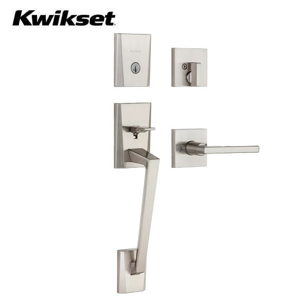 Kwikset SmartKey Halifax Satin Nickel Entry Lockset ANSI/BHMA Grade 2 KW1 1-3/4 in. Kwikset SmartKey Halifax Satin Nickel Entry Lockset ANSI/BHMA Grade 2 KW1 1-3/4 in.