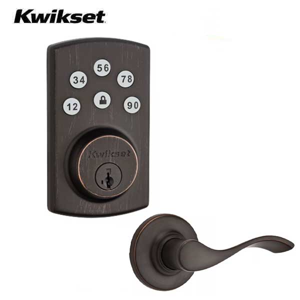 Kwikset - Powerbolt2 Electronic Deadbolt with Balboa Lever - US11P - Venetian Bronze - UHS Hardware Kwikset - Powerbolt2 Electronic Deadbolt with Balboa Lever - US11P - Venetian Bronze - UHS Hardware