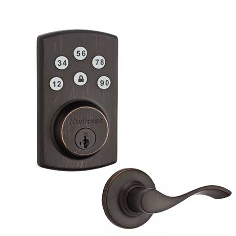 Kwikset - Powerbolt2 Electronic Deadbolt with Balboa Lever - US11P - Venetian Bronze - UHS Hardware Kwikset - Powerbolt2 Electronic Deadbolt with Balboa Lever - US11P - Venetian Bronze - UHS Hardware
