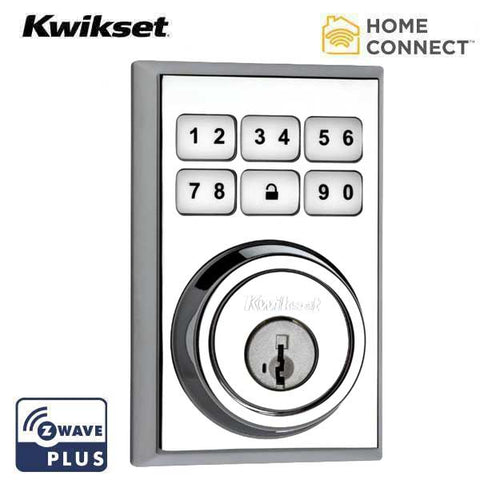 Kwikset - SmartCode 910CNT - Electronic Contemporary Deadbolt - 26 - Polished Chrome - Home Connect - Z-Wave - SmartKey Technology - UHS Hardware Kwikset - SmartCode 910CNT - Electronic Contemporary Deadbolt - 26 - Polished Chrome - Home Connect - Z-Wave - SmartKey Technology - UHS Hardware
