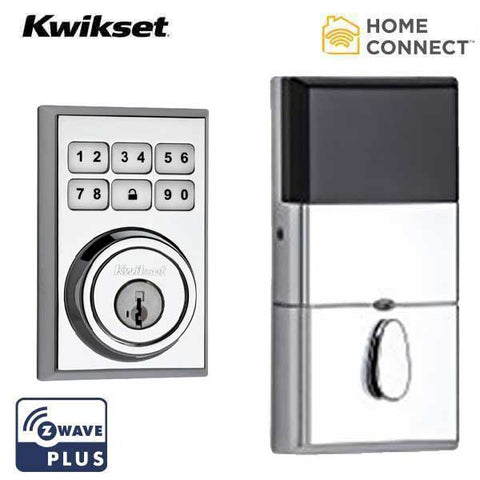 Kwikset - SmartCode 910CNT - Electronic Contemporary Deadbolt - 26 - Polished Chrome - Home Connect - Z-Wave - SmartKey Technology - UHS Hardware Kwikset - SmartCode 910CNT - Electronic Contemporary Deadbolt - 26 - Polished Chrome - Home Connect - Z-Wave - SmartKey Technology - UHS Hardware