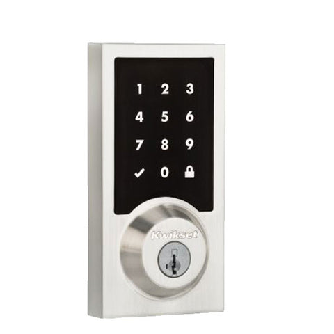 Kwikset - SmartCode 916 - Contemporary Electronic Deadbolt  w/ Home Connect  & Z Wave - SmartKey Technology -15 - Satin Nickel - UHS Hardware Kwikset - SmartCode 916 - Contemporary Electronic Deadbolt  w/ Home Connect  & Z Wave - SmartKey Technology -15 - Satin Nickel - UHS Hardware