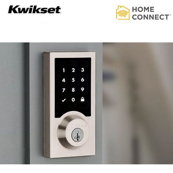 Kwikset - SmartCode 916 - Contemporary Electronic Deadbolt  w/ Home Connect  & Z Wave - SmartKey Technology -15 - Satin Nickel - UHS Hardware Kwikset - SmartCode 916 - Contemporary Electronic Deadbolt  w/ Home Connect  & Z Wave - SmartKey Technology -15 - Satin Nickel - UHS Hardware