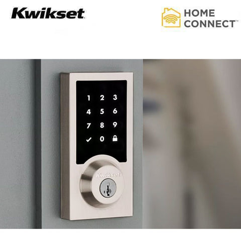 Kwikset - SmartCode 916 - Contemporary Electronic Deadbolt  w/ Home Connect  & Z Wave - SmartKey Technology -15 - Satin Nickel - UHS Hardware Kwikset - SmartCode 916 - Contemporary Electronic Deadbolt  w/ Home Connect  & Z Wave - SmartKey Technology -15 - Satin Nickel - UHS Hardware