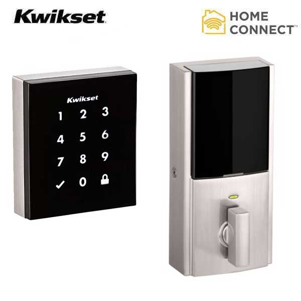 Kwikset - Obsidian - Electronic Touchscreen Smart Deadbolt - 15- Satin Nickel - Home Connect (Amazon Key Edition) - UHS Hardware Kwikset - Obsidian - Electronic Touchscreen Smart Deadbolt - 15- Satin Nickel - Home Connect (Amazon Key Edition) - UHS Hardware