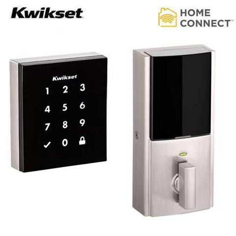Kwikset - Obsidian - Electronic Touchscreen Smart Deadbolt - 15- Satin Nickel - Home Connect (Amazon Key Edition) - UHS Hardware Kwikset - Obsidian - Electronic Touchscreen Smart Deadbolt - 15- Satin Nickel - Home Connect (Amazon Key Edition) - UHS Hardware